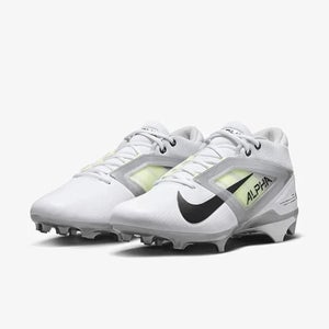 Nike Alpha Menace 4 Pro FD7037-100 Men 10.5 White Black Football Cleats HAWK3194