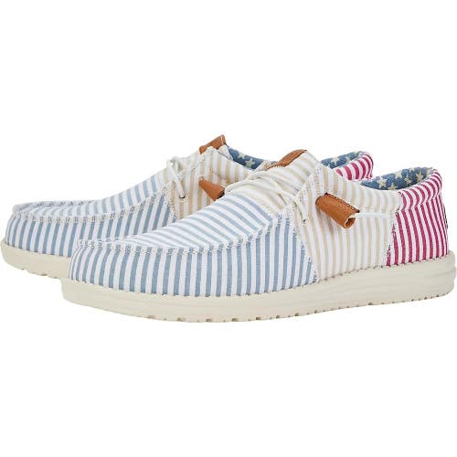 Hey Dude Wally Tri 42664-4RD Mens US 12 White Blue Slip-On Casual Shoes HAWK3192