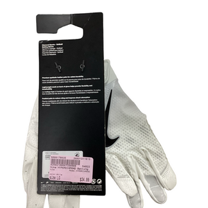 Used Nike HYPERDIAMOND BB/SB Batting Gloves White LG 11613-S000178035
