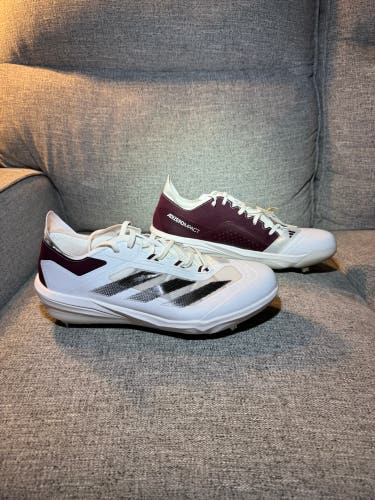 Adidas Adizero Impact Metal Baseball Spikes Maroon/White Men’s 12 NEW W/TAGS