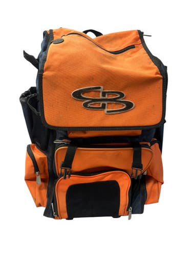 Used BoomBah BOOMBAH WHEELED BAG BB/SB Player Wheeled Bag Navy Blue And Orange 11835-S000202922