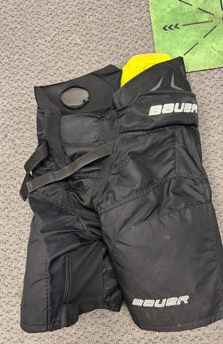JR LG Bauer Supreme S190 Used Large Black Junior Ice Hockey Pants pant S 190