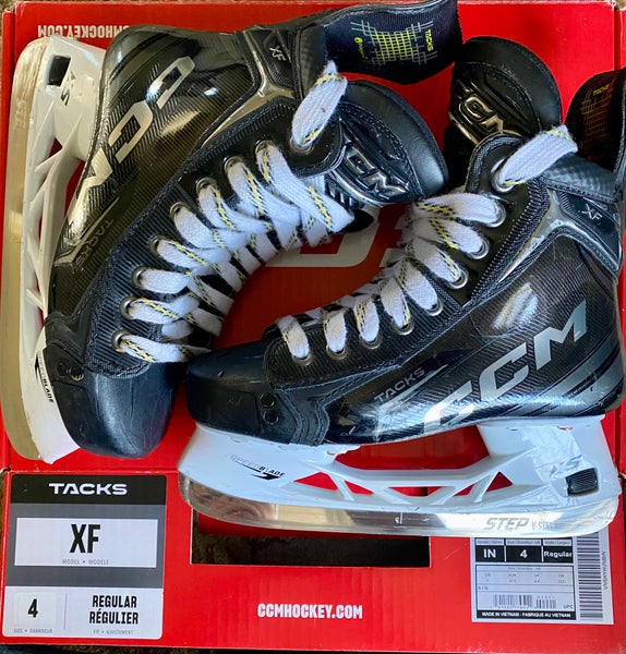 Black 2024 CCM Tacks XF Hockey Skates Regular Width Size 4 (Used)