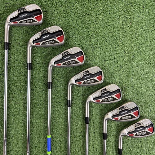 Tour Edge C523 Hot Launch Iron Set 5-PW AW XP 85g S300 Stiff Flex Left Handed
