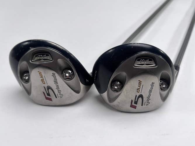 TaylorMade R5 Dual 3 & 7 Fairway Wood Set 15* 21* MAS2 55g Regular LH