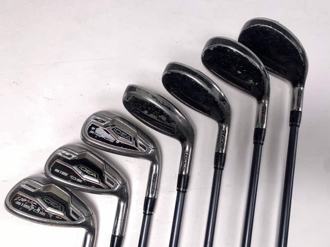 Adams Idea A12 OS Hybrid Iron Set 4H-7H 8-9+GW Pro Launch Blue 55g Senior RH