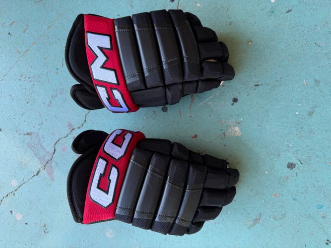CCM Tacks 4 Roll Pro Gloves 13" Pro Stock (Used) Northeastern University Huskies