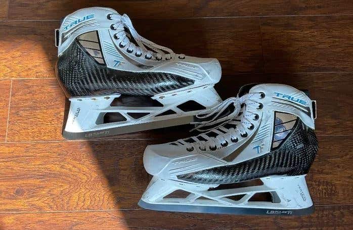 Pro Stock True Custom Goalie Skates with Bauer Holders - Size ~9.5D
