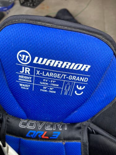 Junior XL Warrior Covert QRL3 Hockey Pants (Used)