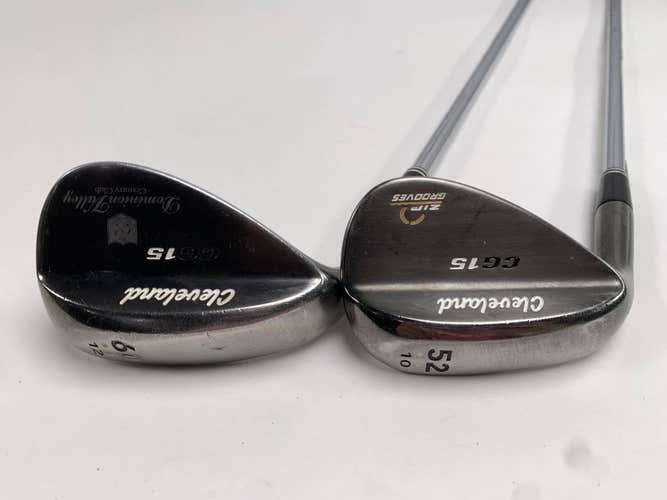 Cleveland CG15 Black Pearl Wedge Set 52* 10 60* 12 Traction Wedge Steel Mens LH