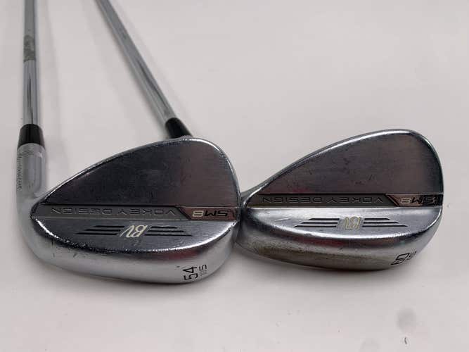Titleist Vokey SM8 Tour Chrome Wedge Set 54* 10 60* 10 Wedge Steel Mens RH