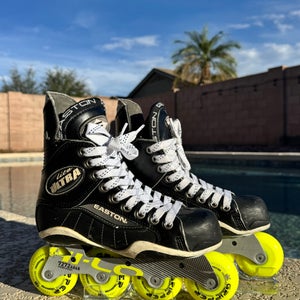 Black/White Easton Ultra Lite Pro Hockey Skates Regular Width Size 3.5 (Used)
