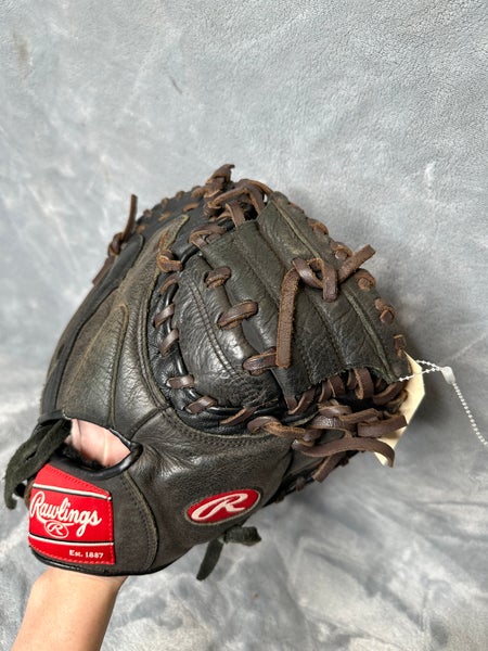 Black Rawlings Premium Series RH Catcher's Baseball Glove 32.5" (Used)