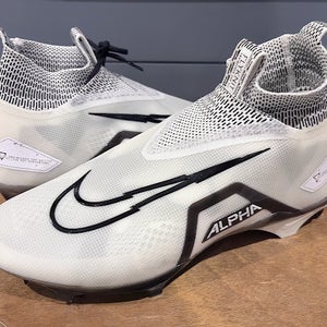 Nike Alpha Menace Elite 3 Football Cleats DH1350-100 Men’s Size 14 White Black New