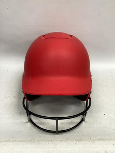 Used Mizuno F6 BT Batting Helmet w/Mask Red MD 11851-S000043726