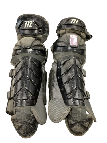 Used Marucci SHINGUARDS Catchers Leg Guards Grey Youth 11613-S000178045
