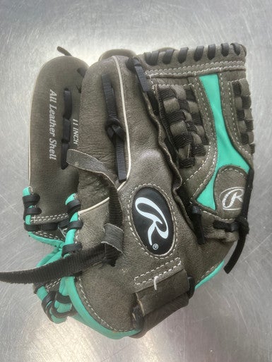 Used Rawlings STORM LH Throw Fastpitch Gloves Black 11" 11497-S000155921