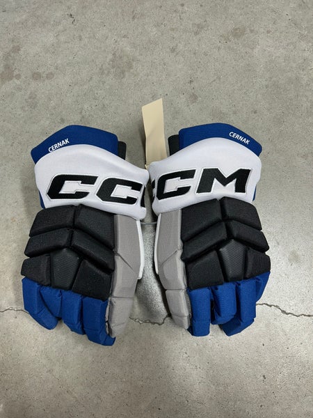 15” CCM Pro Custom Tampa Bay Lightning Reverse Retro Erik Cernak Pro Gloves Pro Stock (New) NHL