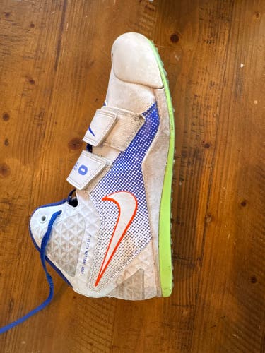 White Unisex Size M 9.5 (W 10.5) Adult Nike Zoom Javelin Elite 3 Cleats (Used)