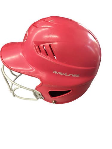 Used Rawlings BB/SB HELMET Batting Helmet w/Mask Pink MD 11760-S000088828