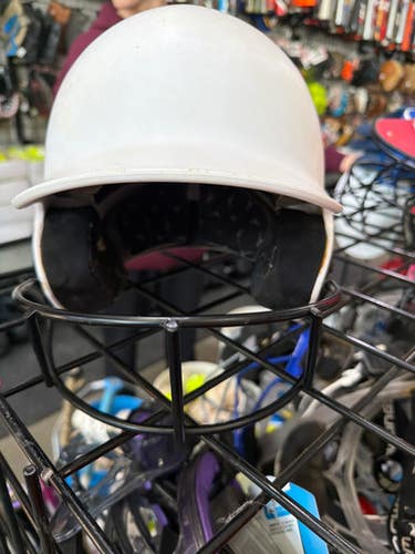 Used Mizuno SOFTBALL HELMET Batting Helmet w/Mask White M/L 11605-S000212072