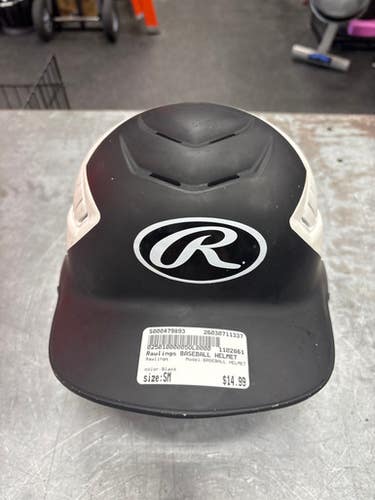Used Rawlings BASEBALL HELMET Batting Helmet No Mask Black SM 11337-S000479893