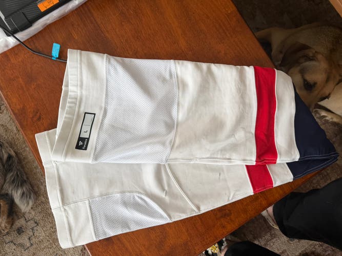 Washington capitals White Senior Large Socks Pro Stock (Used)