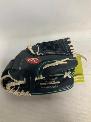 Used Rawlings WFP115MT RH Throw Fastpitch Gloves Black 11 1/2" 11823-S000037496