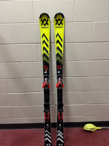 Unisex 2024 Volkl Racetiger SL 155 cm Skis With Bindings Max Din 20 (Used)