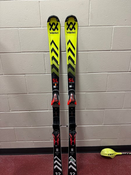 Unisex 2024 Volkl Racetiger SL 155 cm Skis With Bindings Max Din 20 (Used)