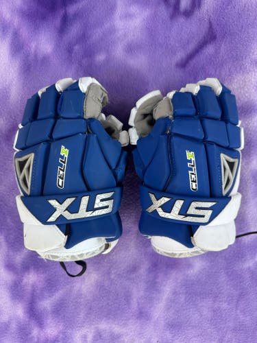 Blue STX Cell V Lacrosse Gloves (Used)
