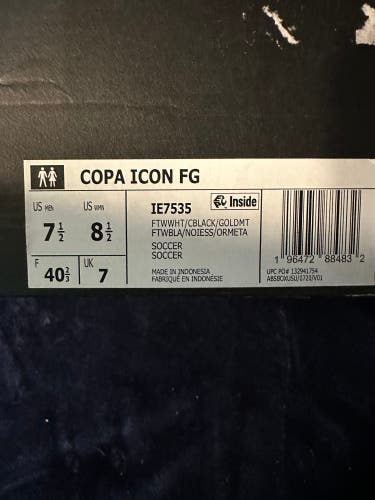 White Unisex Size M 7.5 (W 8.5) Adidas Copa Molded Cleats Cleats (New)