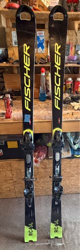 Fischer RC4 WC SL 165 cm Racing Skis With Bindings Max Din 18 (Used).