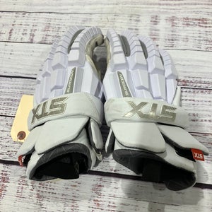White STX Surgeon RZR Lacrosse Gloves (Used)