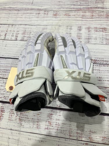 White STX Surgeon RZR Lacrosse Gloves (Used)