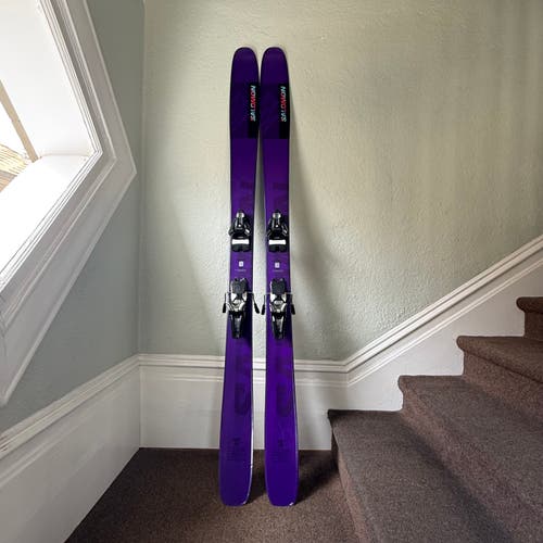 Unisex 2024 Salomon 184 cm All Mountain QST 98 Skis With Bindings Max Din 14 (Used)