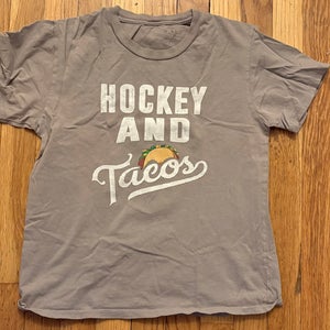 Hockey and Tacos Gray Small / Medium Boys Shirt (Used)