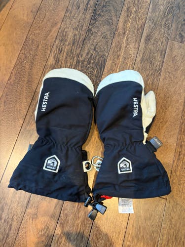 White Large/Extra Large Adult Unisex Hestra Gloves Size 11