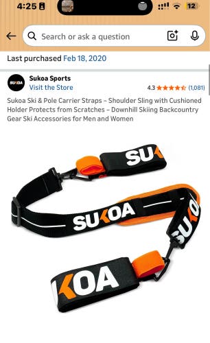 Ski and pole straps carriers. 2 pair