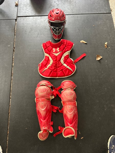 Red Under Armour Catcher's Set (Used)
