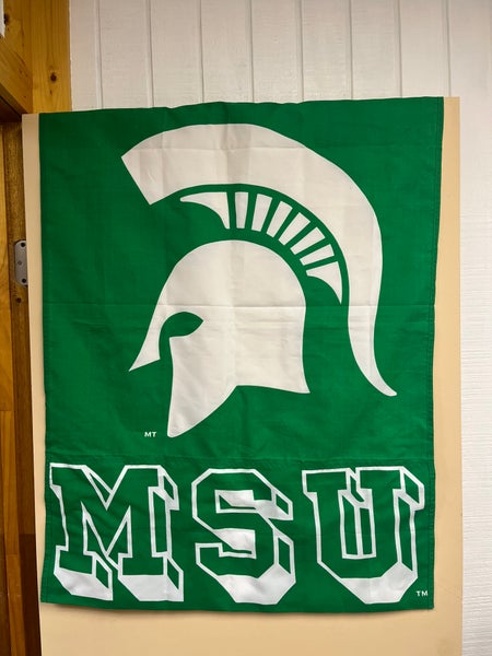 Michigan State Spartans Flag/Banner 29”x41.5” Green/White NCAA College MSU