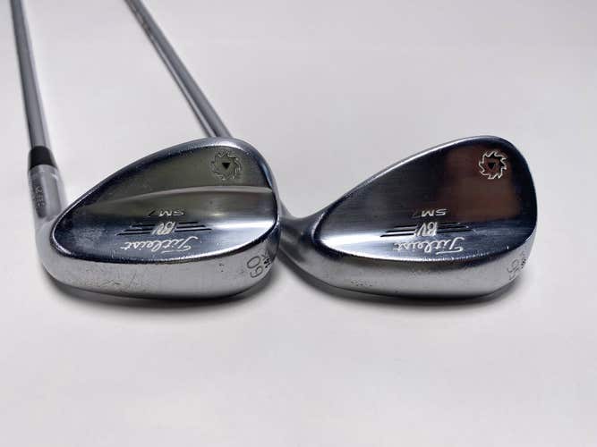 Titleist Vokey SM7 Tour Chrome Wedge Set 56* 8 | 60* 14 Wedge RH Midsize Grips