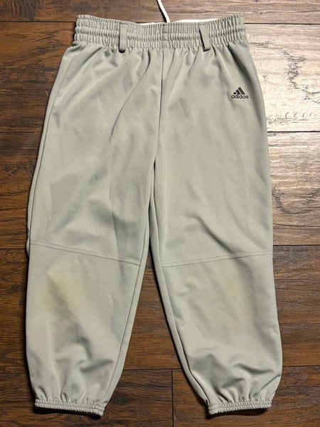 Gray Boys Medium Youth Adidas Baseball Short-length Game Pants (Used)