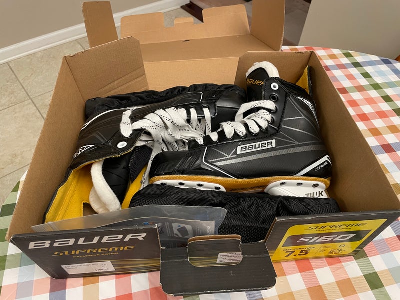Black/White 2016 Bauer Supreme S160 Hockey Skates Regular Width 7.5 (Used)