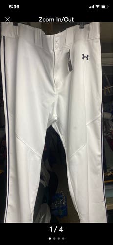 White Unisex XXL Adult Under Armour Game Pants (New)