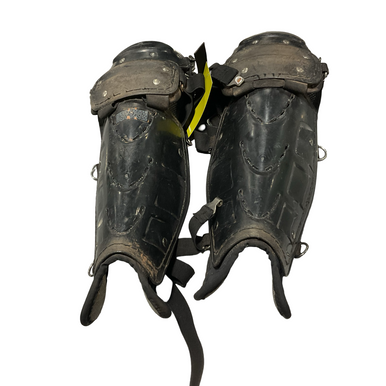 Used All-Star BLACK SHIN GUARDS Catchers Leg Guards Black Youth 11834-S000047449