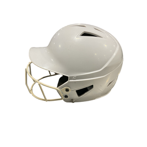 Used Champro WHITE HELMET 6-6 1/8 Batting Helmet w/Mask White SM 11834-S000047599