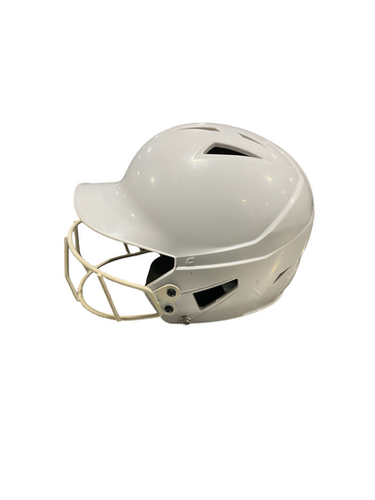 Used Champro WHITE HELMET 6-6 1/8 Batting Helmet w/Mask White SM 11834-S000047599