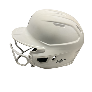 Used Rawlings RAWLINGS W/ MASK SZ 6 3/8-7 1/8 Batting Helmet w/Mask White One Size 11834-S000047584