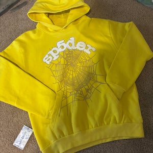 Sp5der Pullovers Hoodie Adult Large yellow FREE SHIPPING USA